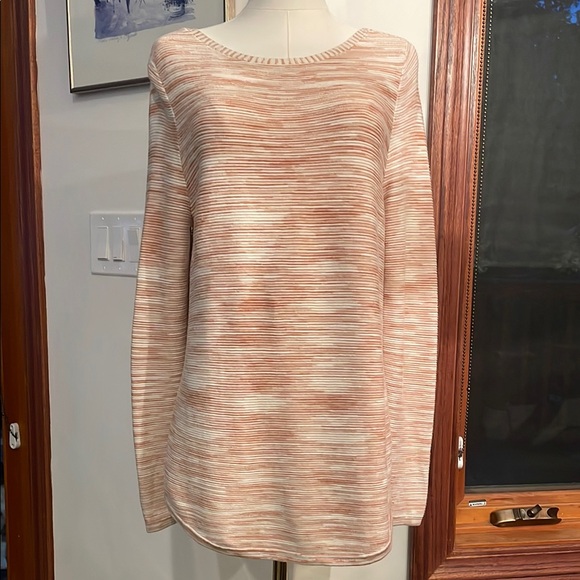 Chico's Orange Spacedye Bateau Neck Sweater size 1 - Picture 1 of 14